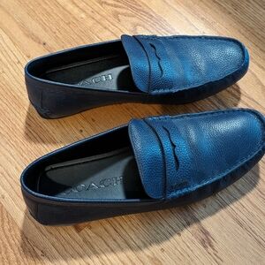 Men's Coach blue leather loafers